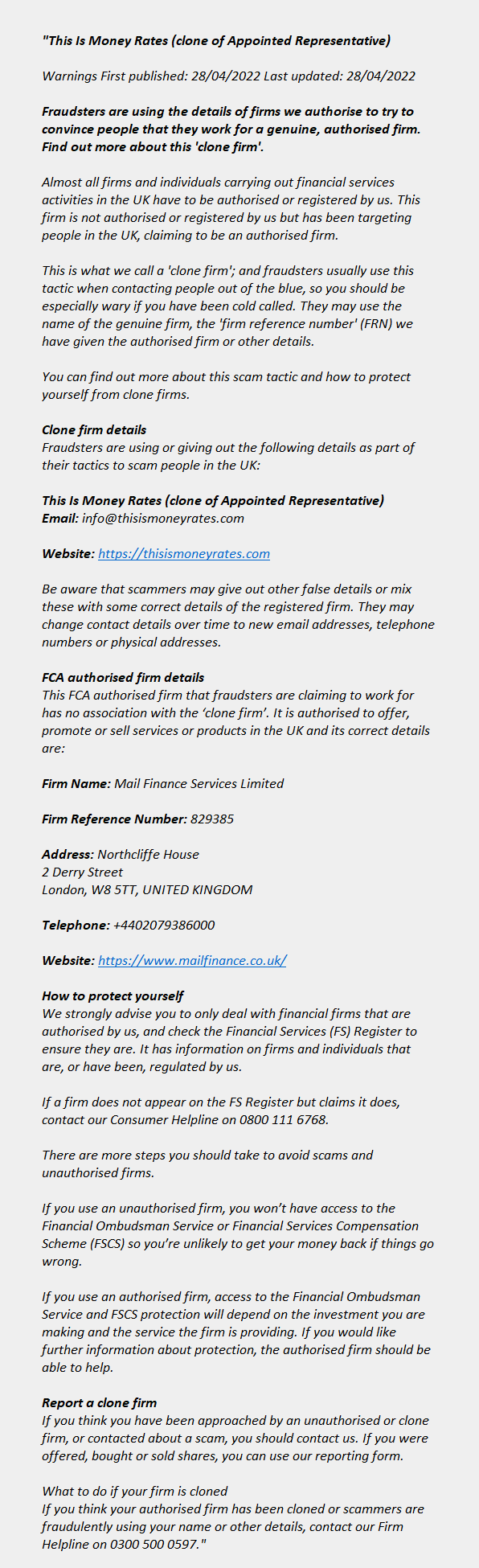 This Is Money Rates (Clone) - Thisismoneyrates.com (Clone) - Mail Finance Services Limited