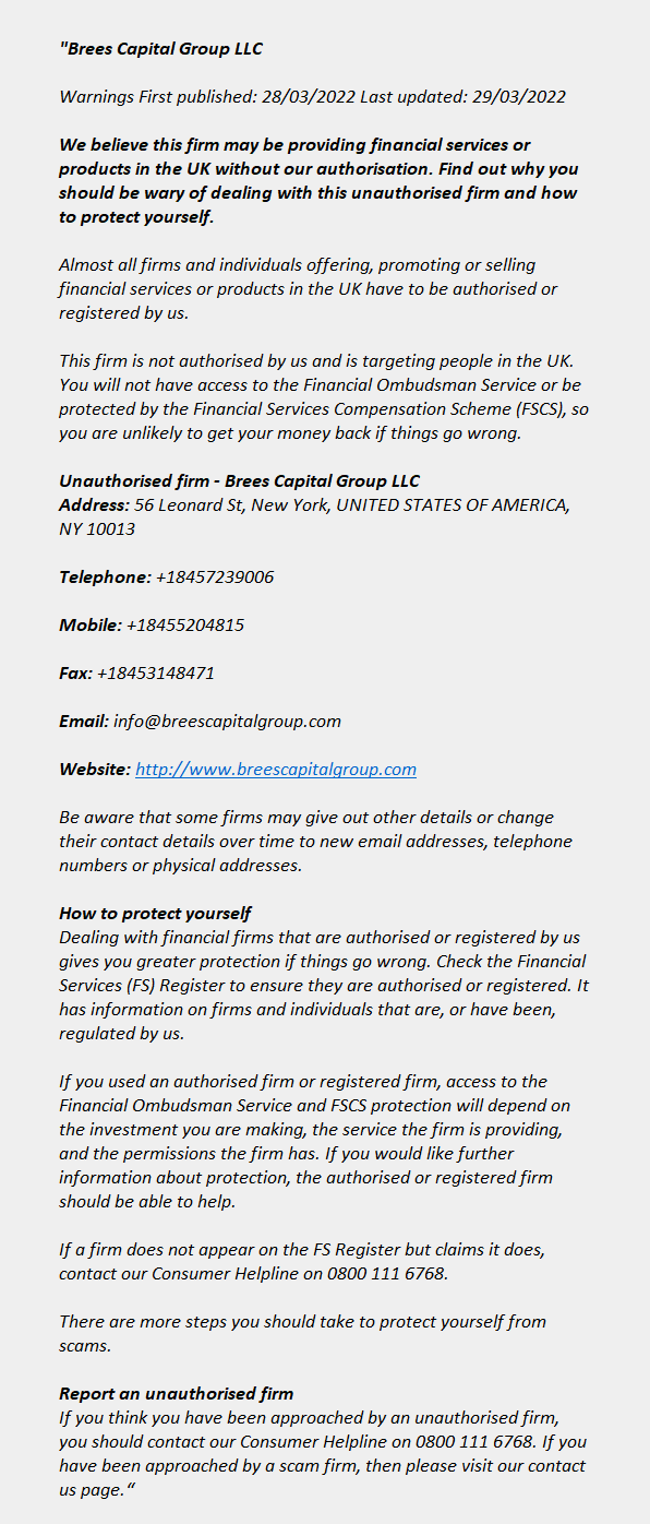 breescapitalgroup.com - BREES CAPITAL GROUP LLC