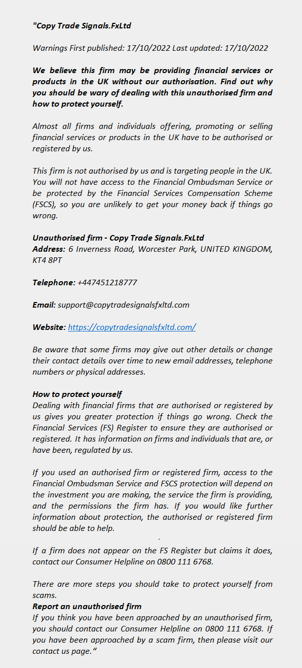 COPYTRADESIGNALSFXLTD.COM - COPY TRADE SIGNALS.FXLTD