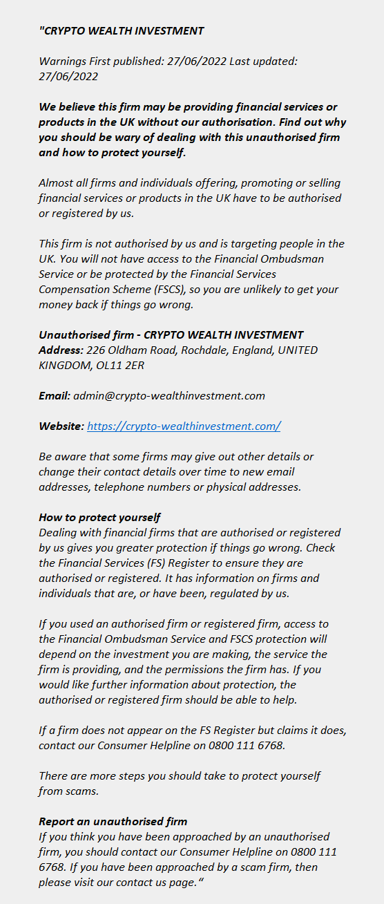 CRYPTO-WEALTHINVESTMENT.COM - CRYPTO WEALTH INVESTMENT