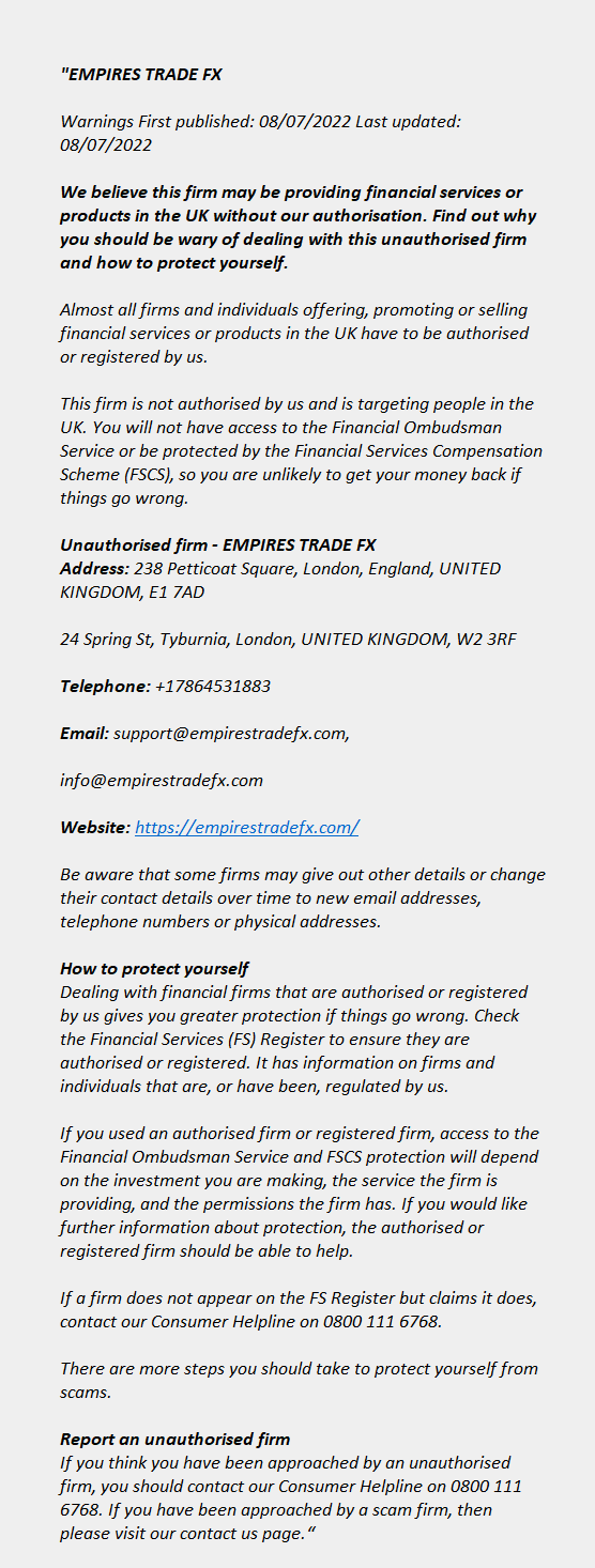 empirestradefx.com - EMPIRES TRADE FX