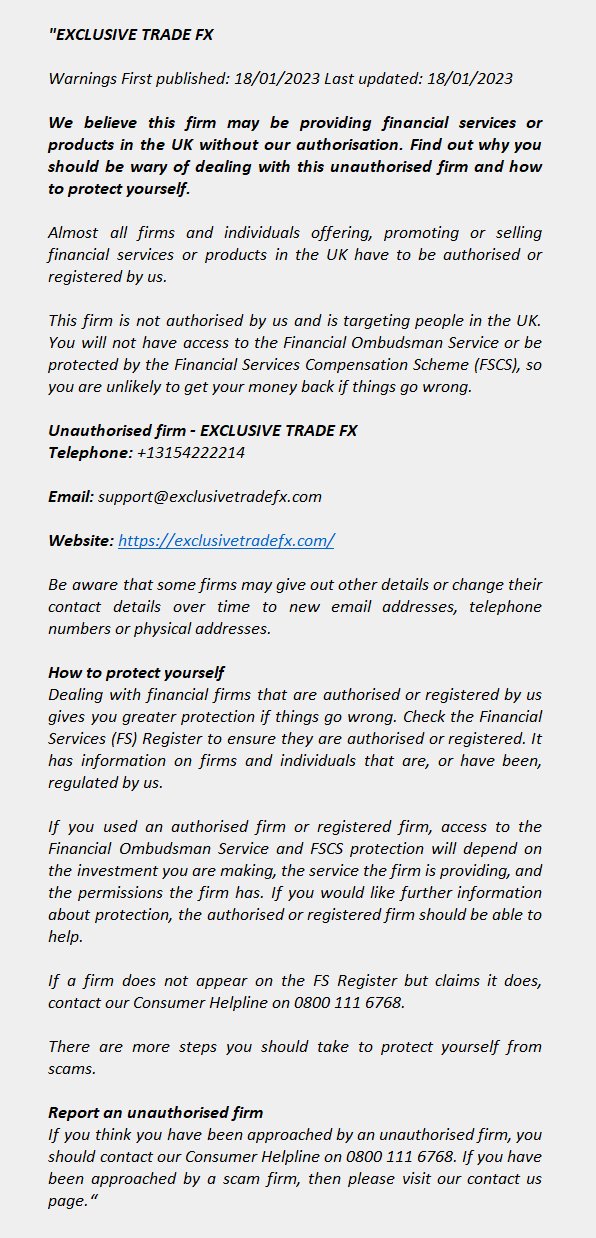 exclusivetradefx.com – EXCLUSIVE TRADE FX