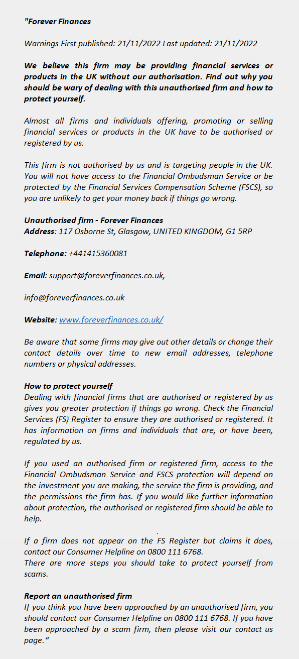 foreverfinances.co.uk - FOREVER FINANCES