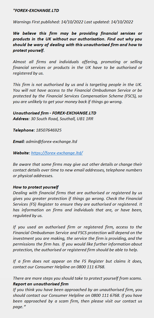 FOREX-EXCHANGE.LTD - FOREX-EXCHANGE.LTD