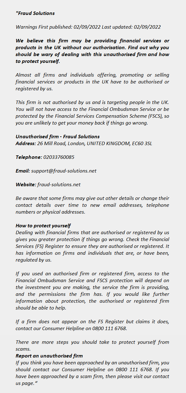 FRAUD-SOLUTIONS.NET - FRAUD SOLUTIONS