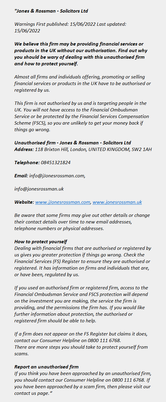 JONESROSSMAN.COM & JONESROSSMAN.UK ++ JONES & ROSSMAN