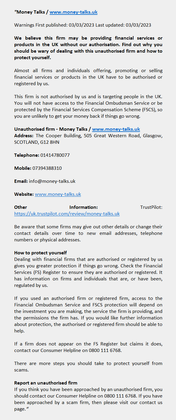 MONEY-TALKS.UK – MONEY TALKS