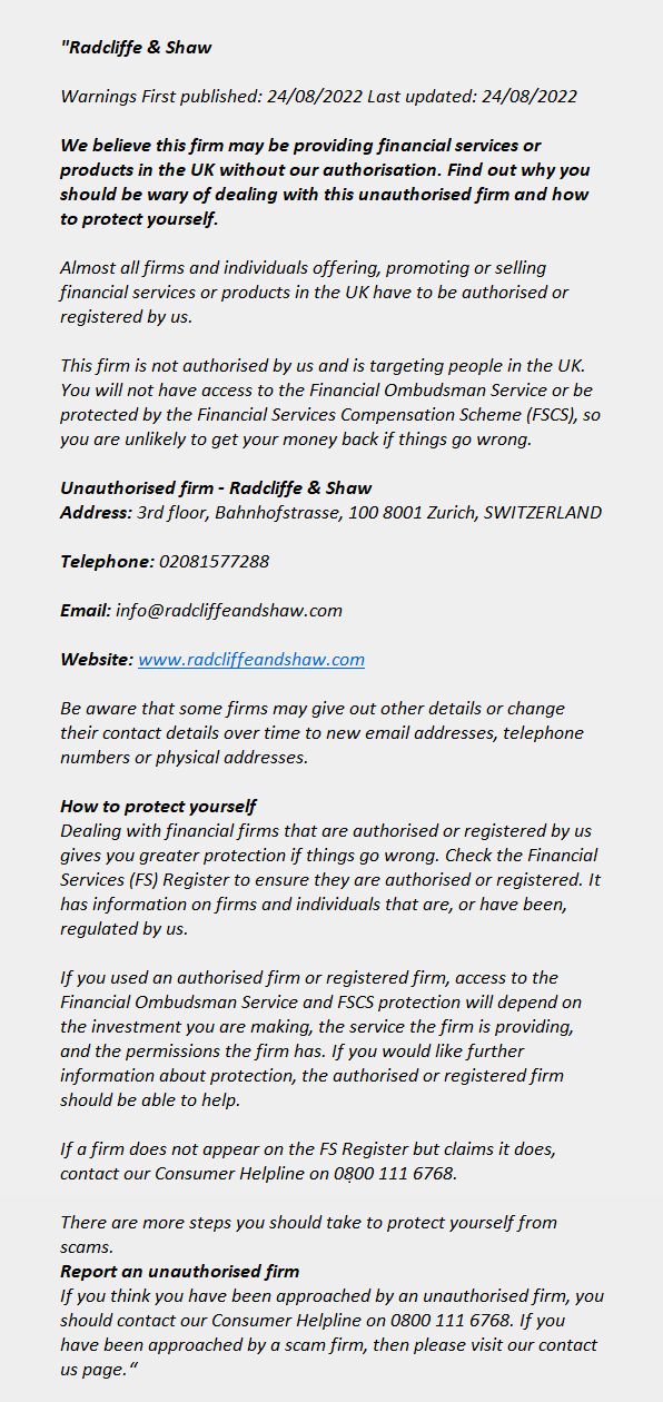 Radcliffeandshaw.com - RADCLIFFE & SHAW