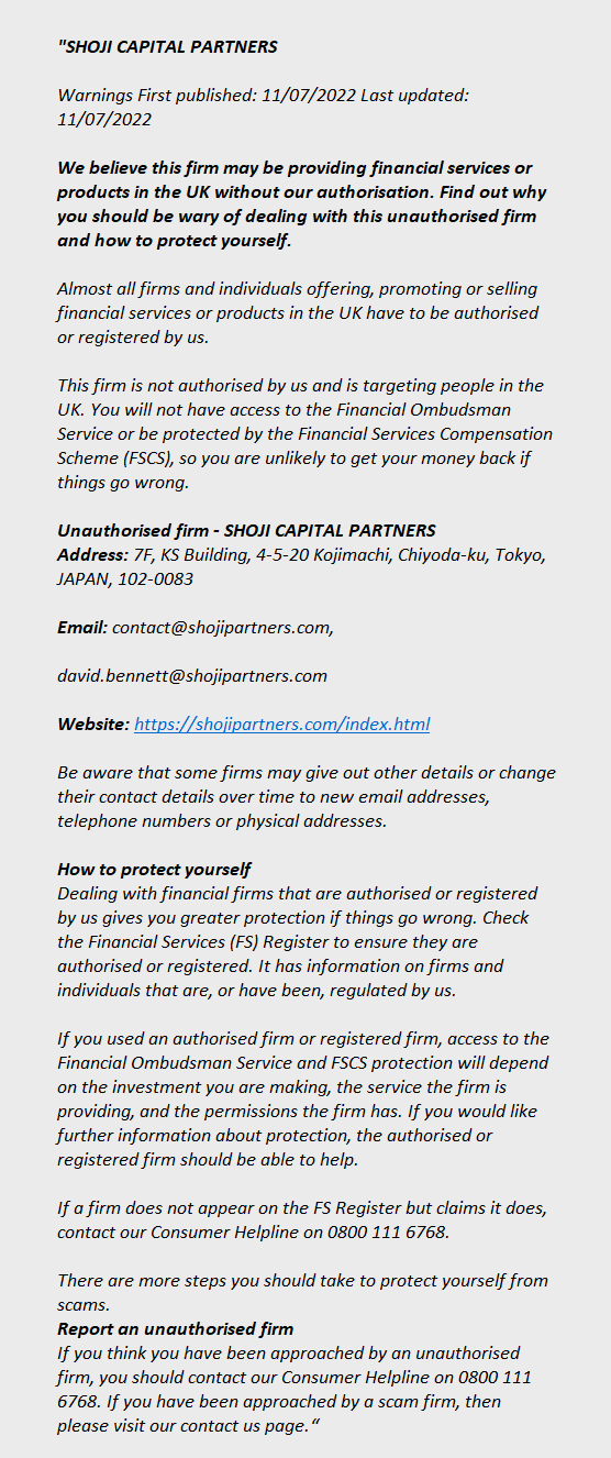 shojipartners.com/index.html - SHOJI CAPITAL PARTNERS