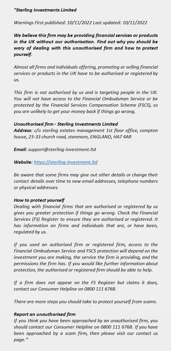 sterling-investment.ltd - STERLING INVESTMENTS LIMITED