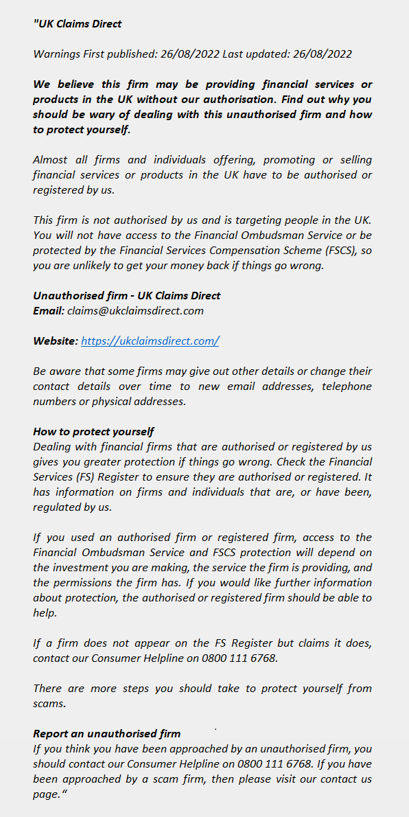 Ukclaimsdirect.com - UK CLAIMS DIRECT