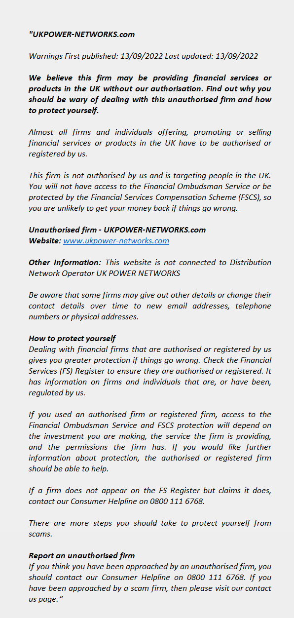 UKPOWER-NETWORKS.COM - FCA