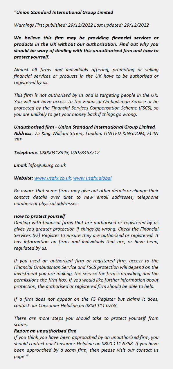 usgfx.co.uk, usgfx.global – UNION STANDARD INTERNATIONAL GROUP LIMITED